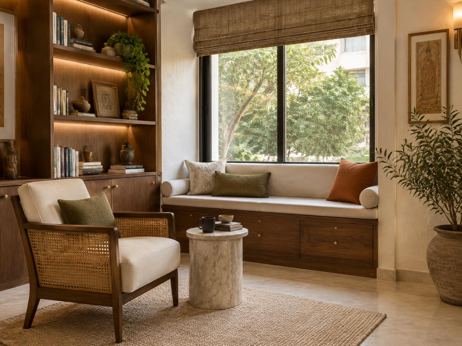 Warm walnut built-in joinery concept
